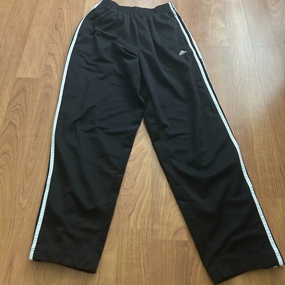 Adidas Tear Away Joggers – Black with White Stripes - Picture 1 of 2